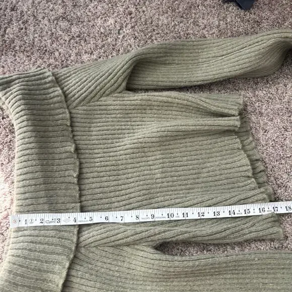NWT By Together Off Shoulder Ribbed Knit Sweater Top m Olive Green Bell Sleeve - Picture 8 of 9